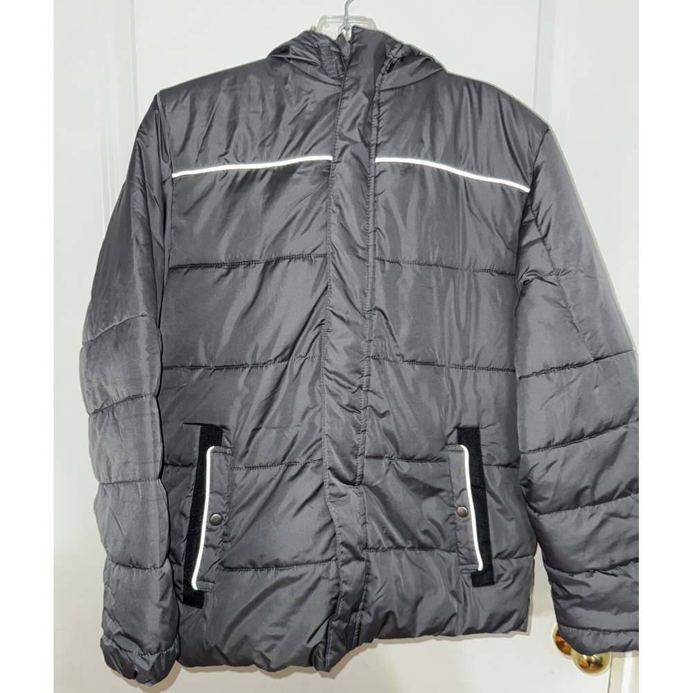 Swiss Tech Boys Quilted Puffer Winter Hooded Jacket Gray size 14/16